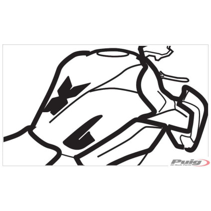 Puig Tank Pad + Side Part Kawasaki Z900 17' C/Carbon