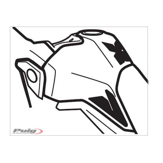 Puig Tank Pad + Side Part Africa Twin 16-17'C/Carbon Lo