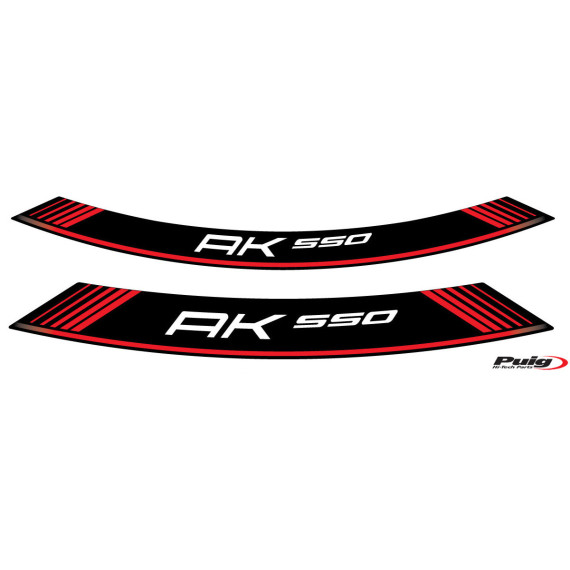 Puig Kit 8 Rim Strips Kymco Ak550 C/Red