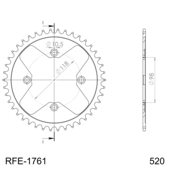 Supersprox Rear Sprocket Steel RFE-1761:42