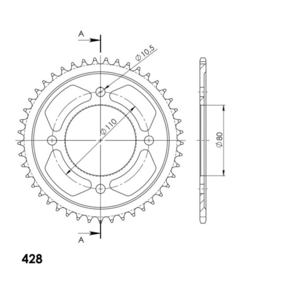 Supersprox Rear Sprocket Steel RFE-1798:45