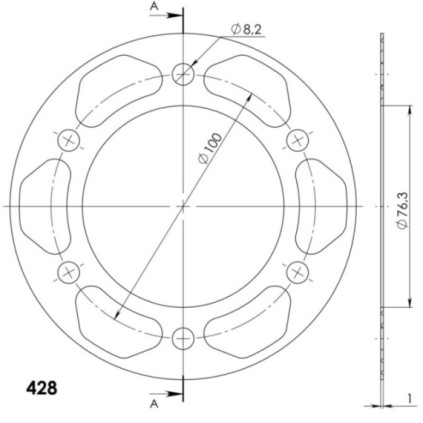 Supersprox Edge 1844:40 Red aluplate