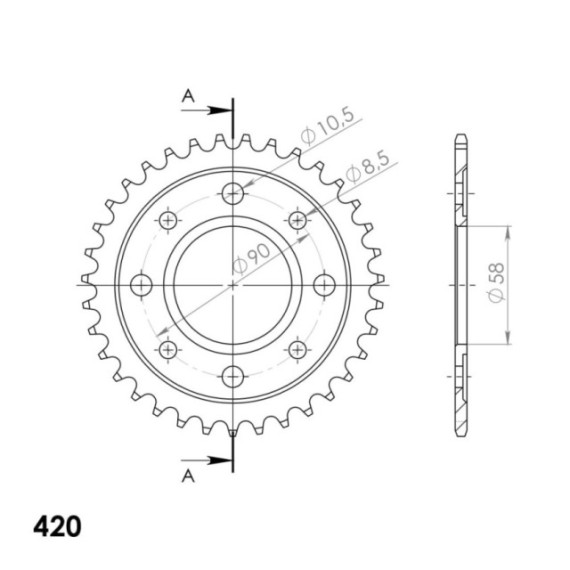 Supersprox Rear Sprocket Steel RFE-214:37