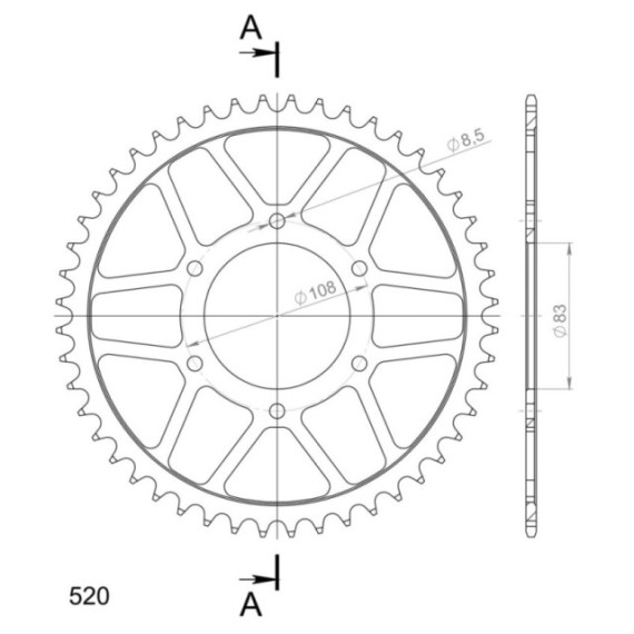 Supersprox Rear Sprocket Steel RFE-404:44