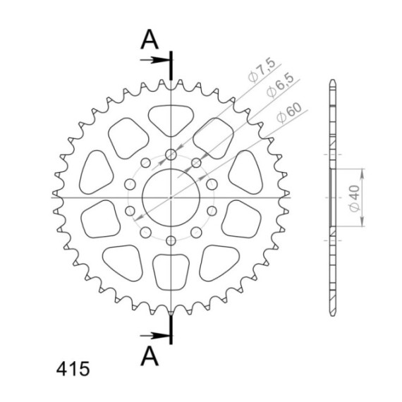 Supersprox Rear Sprocket Steel RFE-451:39