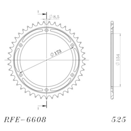 Supersprox Rear Sprocket Steel RFE-6608:43