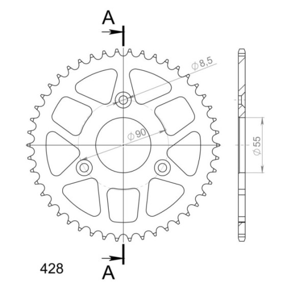 Supersprox Rear Sprocket Steel RFE-6617:46