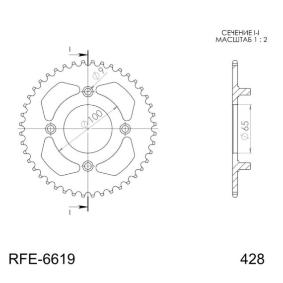 Supersprox Rear Sprocket Steel RFE-6619:41