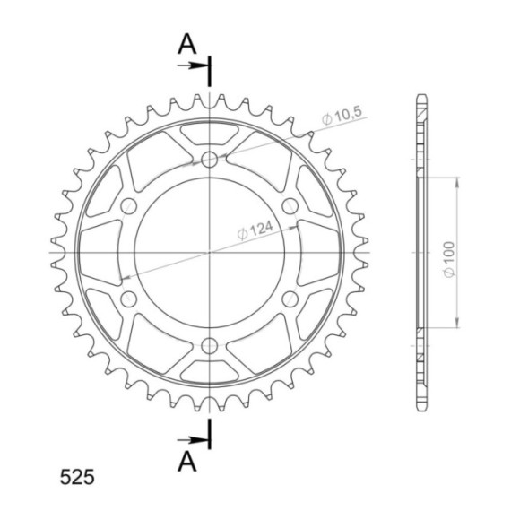 Supersprox Rear Sprocket Steel RFE-745:42 Gold