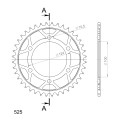 Supersprox Rear Sprocket Steel RFE-745:42 Gold