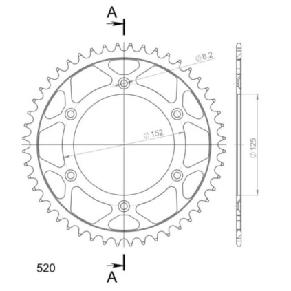 Supersprox Rear Sprocket Steel RFE-8000:48