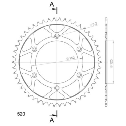 Supersprox Rear Sprocket Steel RFE-8000:51