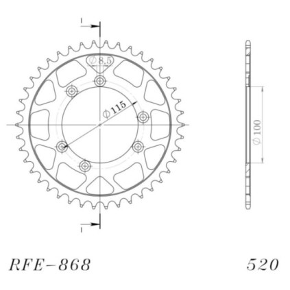 Supersprox Rear Sprocket Steel RFE-868:40