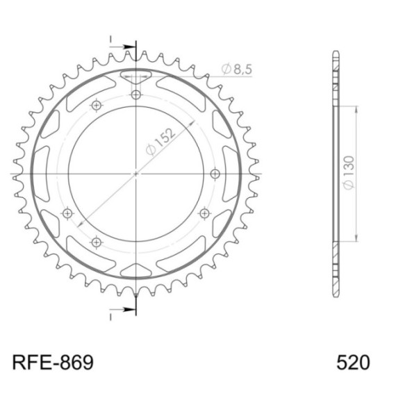 Supersprox Rear Sprocket Steel RFE-869:45