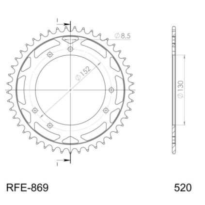 Supersprox Rear Sprocket Steel RFE-869:45