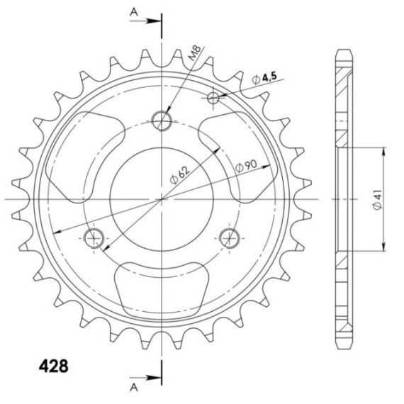 Supersprox Rear Sprocket Steel RFE-883:28