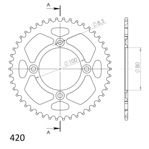 Supersprox Rear Sprocket Alu RAL-1214:46 Black