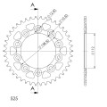 Supersprox Rear Sprocket Alu RAL-1304:42 Red