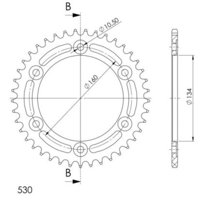 Supersprox Rear Sprocket Alu RAL-1306:40 Red