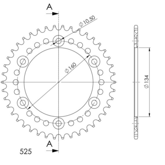 Supersprox Rear Sprocket Alu RAL-1307:47 Black