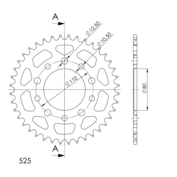 Supersprox Rear Sprocket Alu RAL-1332:40 Black