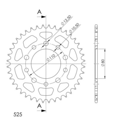 Supersprox Rear Sprocket Alu RAL-1332:40 Black