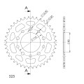 Supersprox Rear Sprocket Alu RAL-1332:42 Red