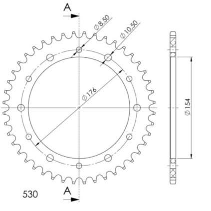 Supersprox Rear Sprocket Alu RAL-1340:43 Black