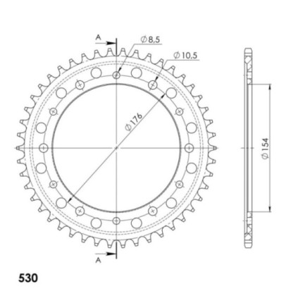 Supersprox Rear Sprocket Alu RAL-1340:46 Red