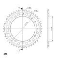 Supersprox Rear Sprocket Alu RAL-1340:46 Red