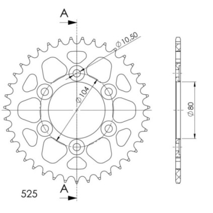 Supersprox Rear Sprocket Alu RAL-1489:39 Black