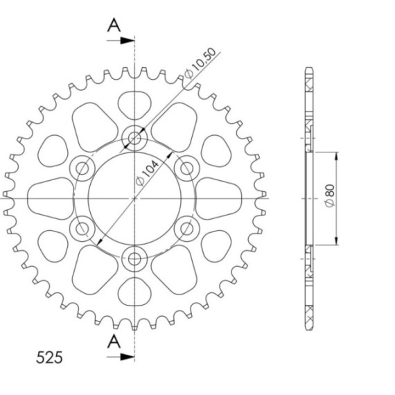 Supersprox Rear Sprocket Alu RAL-1489:40 Black