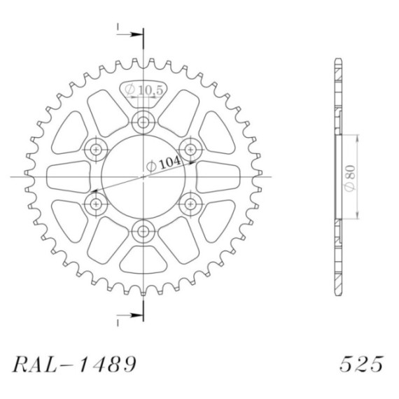 Supersprox Rear Sprocket Alu RAL-1489:41 Gold