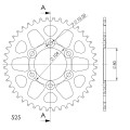 Supersprox Rear Sprocket Alu RAL-1489:44 Black