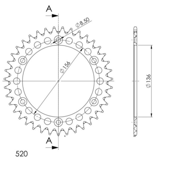 Supersprox Rear Sprocket Alu RAL-1512:38 Gold