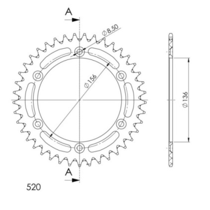 Supersprox Rear Sprocket Alu RAL-1512:40 Gold