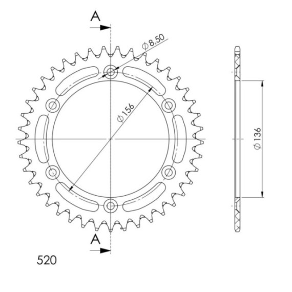 Supersprox Rear Sprocket Alu RAL-1512:41 Gold