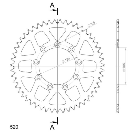 Supersprox Rear Sprocket Alu RAL-151:51 Orange