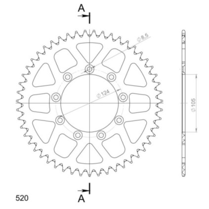 Supersprox Rear Sprocket Alu RAL-151:51 Gold