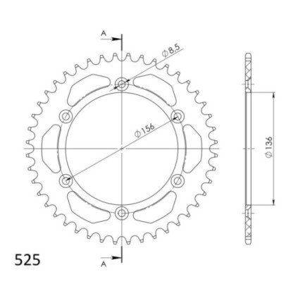 Supersprox Rear Sprocket Alu RAL-1791:42 Black