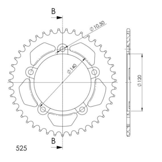 Supersprox Rear Sprocket Alu RAL-1792:41 Black