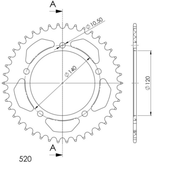 Supersprox Rear Sprocket Alu RAL-1793:41 Red