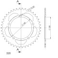 Supersprox Rear Sprocket Alu RAL-1793:45 Red