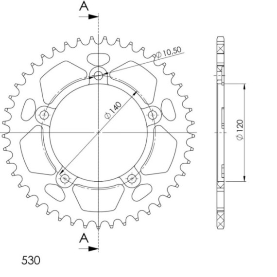 Supersprox Rear Sprocket Alu RAL-1800:40 Black