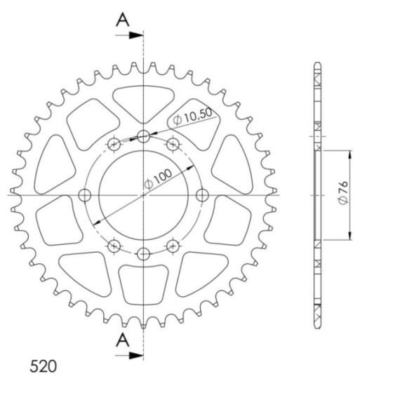 Supersprox Rear Sprocket Alu RAL-1825:41 Black