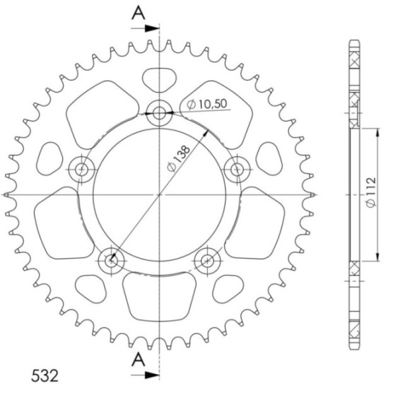 Supersprox Rear Sprocket Alu RAL-1873:48 Black