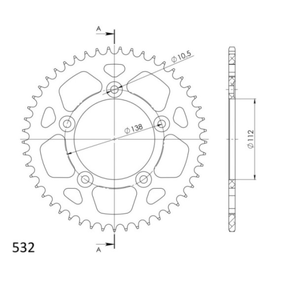 Supersprox Rear Sprocket Alu RAL-1873:49 Black