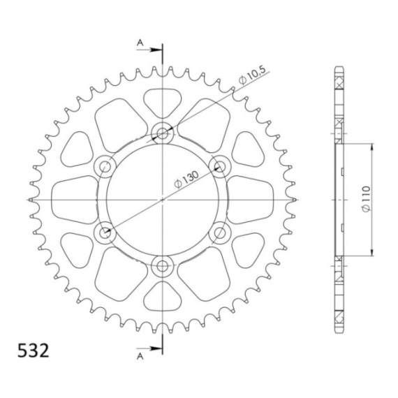 Supersprox Rear Sprocket Alu RAL-1875:48 Black