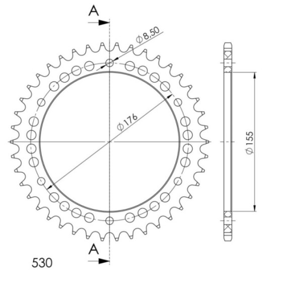 Supersprox Rear Sprocket Alu RAL-2011_520:42 Black