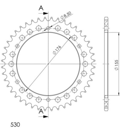 Supersprox Rear Sprocket Alu RAL-2011:43 Black